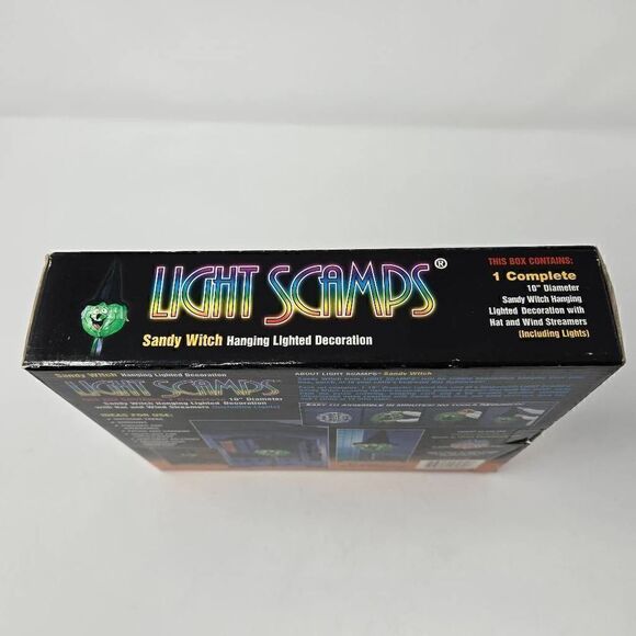 VINTAGE LIGHT SCAMPS SANDY WITCH HALLOWEEN OUTDOOR LIGHTING DECORATION OPEN BOX - Picture 3 of 4